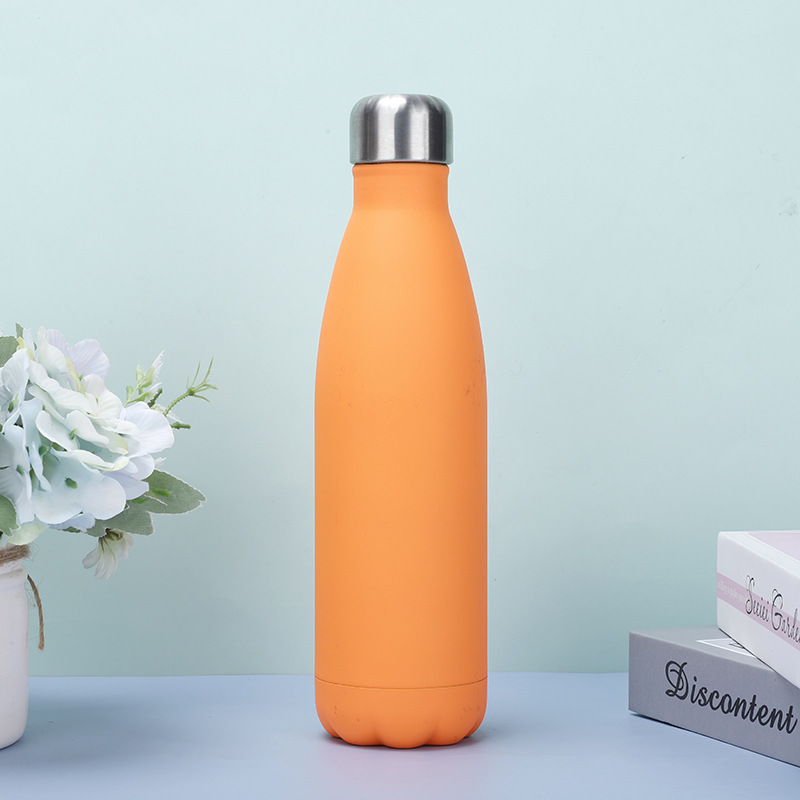 Comercio al por mayor de acero inoxidable ventosa Comercio exterior Amazon botella de boca pequeña portátil deportes al aire libre botella de Coca-Cola personalización