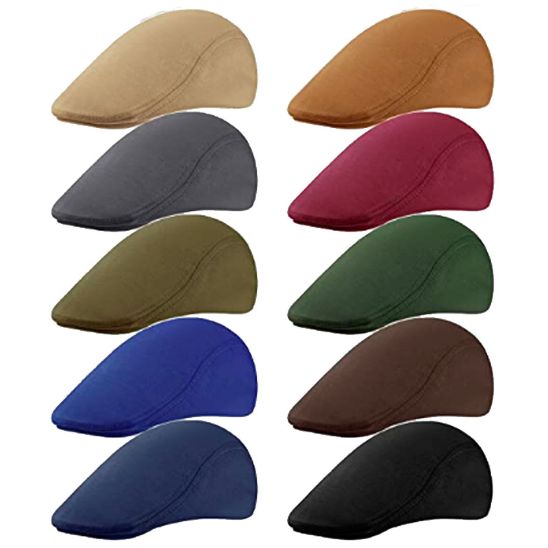 Unisex Solid color simple wool cap men and women's forward hat beret_voghion.com