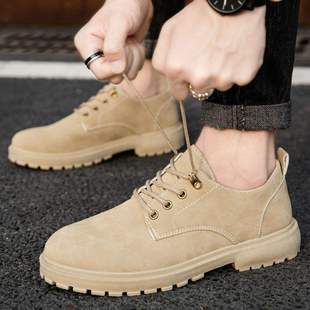 Summer Martin Boots Men's Low-Cut Workwear Trendy Shoes British Men's Shoes Korean Style Trendy Casual Leather Shoes Work Anti-Skid Shoes