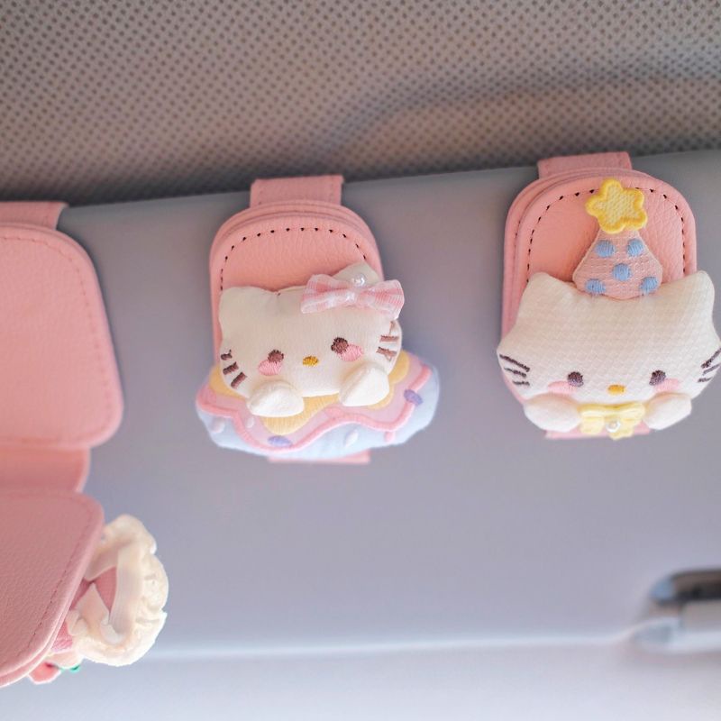 Cute Cat Sunglasses for Girls, Magnetic Clip-On Storage Glasses Holder, Super Cute Kitty Clip-On Magnetic Decoration