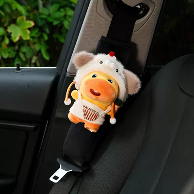 Capybara Lulu Car Seatbelt Shoulder Pad Cute Car Accessories Seatbelt Protector Car Interior Decoration Ornament (Seat belt shoulder pad) - puppy-hat-ice-cream-capybara-lulu-shoulder-cover-single-genuine-doll-no-specifications