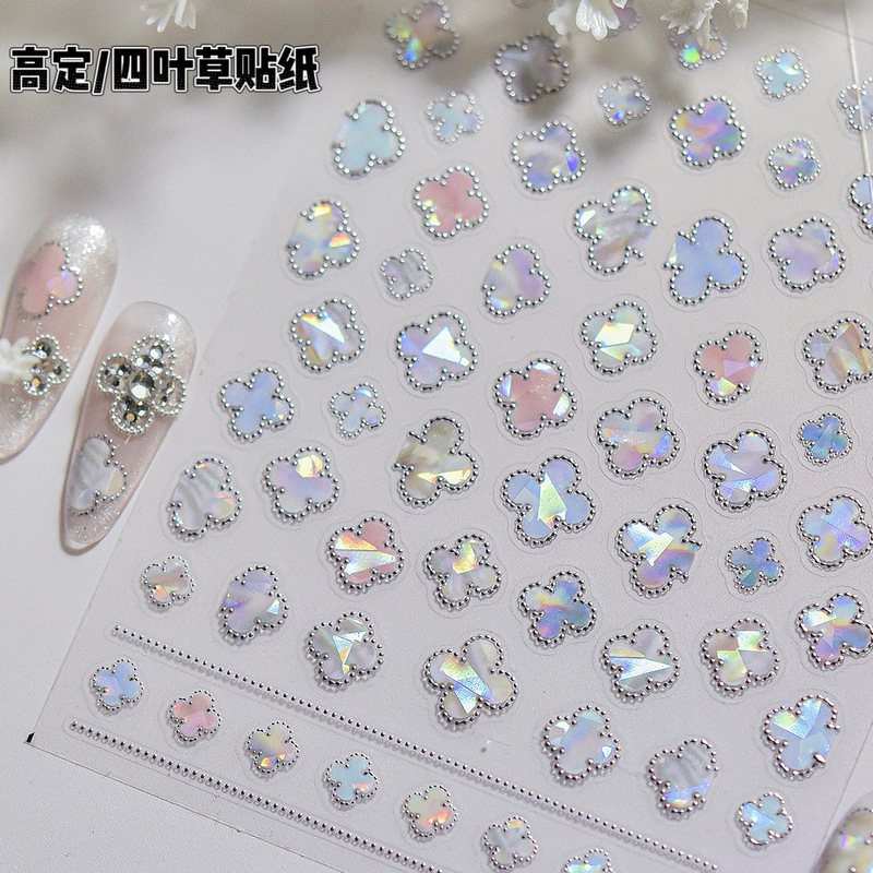 High-End Four-Leaf Clover Nail Stickers with Gold Foil Backing, Lucky Clover Van Cleef Nail Stickers, Internet Celebrity Hot Item, Exquisite Nail Decorations High-End Four-Leaf Clover Nail Stickers with Gold Foil Backing, Lucky Clover Van Cleef Nail Stickers, Internet Celebrity Hot Item, Exquisite Nail Decorations