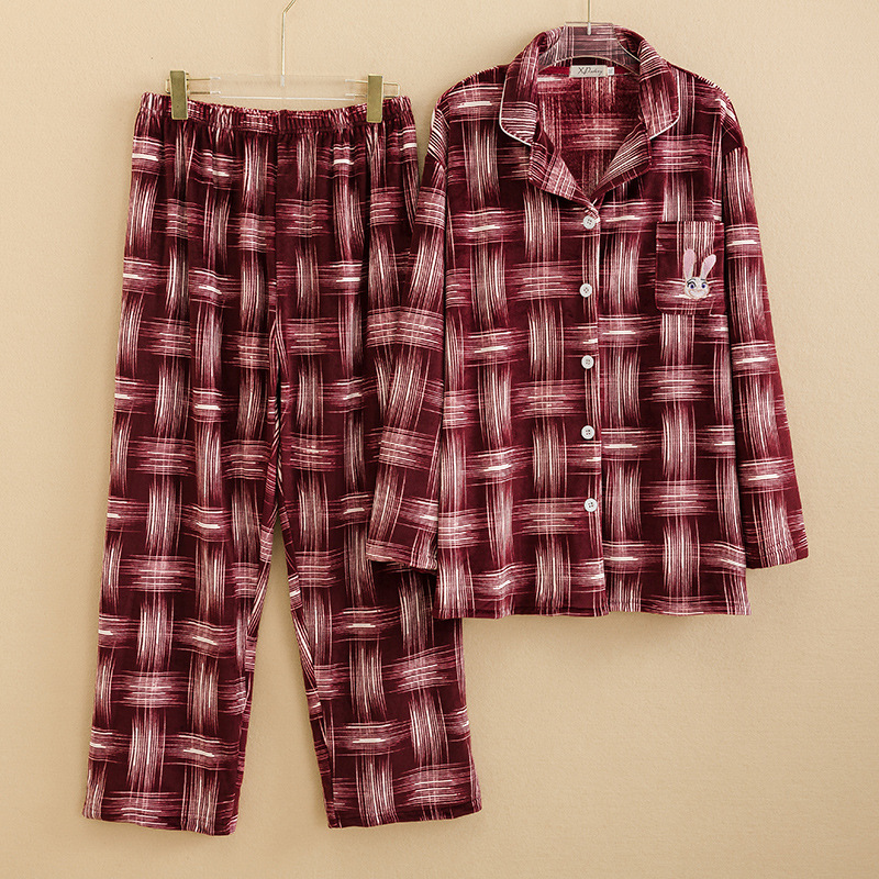 Couple Pajamas Women's Long Sleeve Pants plus size Super Soft Velvet Thick Pajamas Home Clothes Loose 200 Jin Home Clothes
