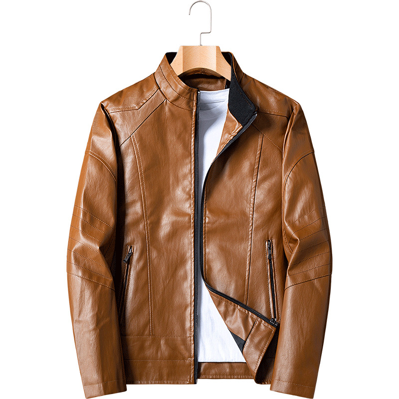 Men's Clothing leather jacket men's coat spring and autumn ins trendy men's clothing autumn and winter workwear leather jacket_voghion.com