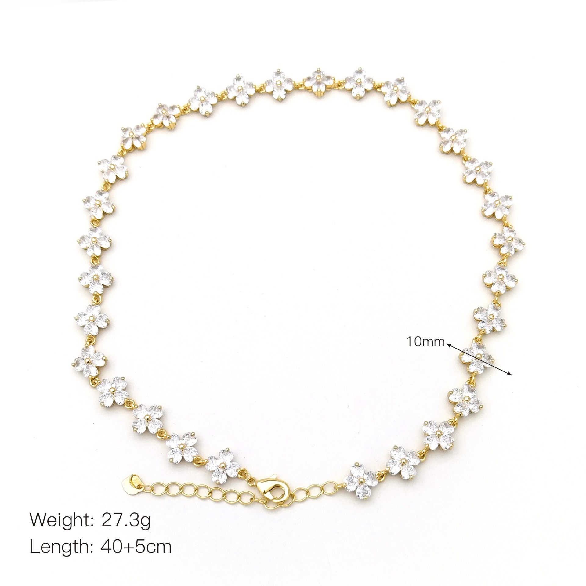 Copper Inlay Heart Shape Solid Color Flower Zircon Necklace display picture 9