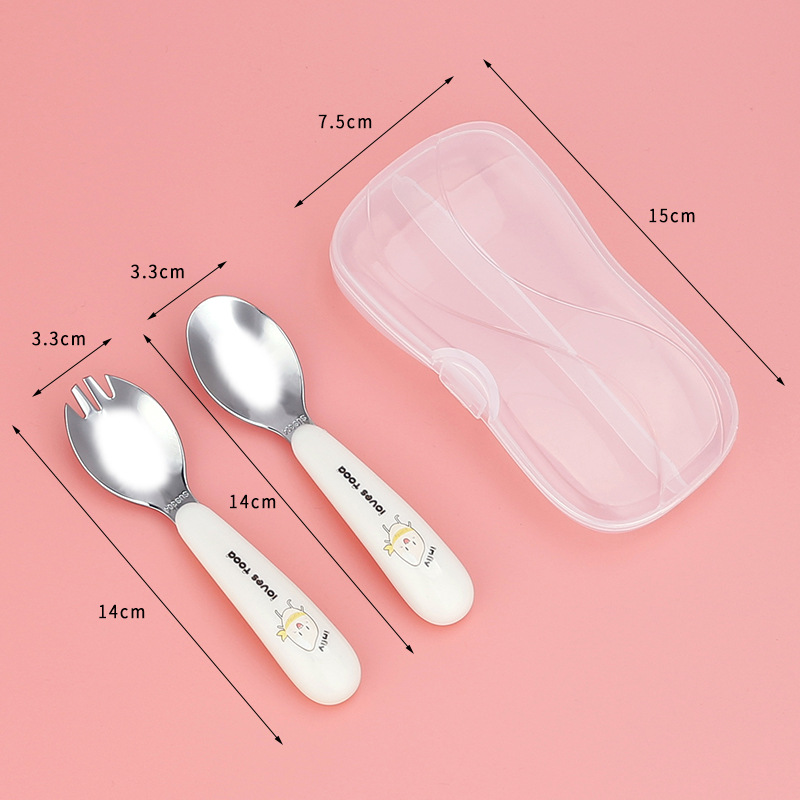 상자가있는 어린이 포크 스푼