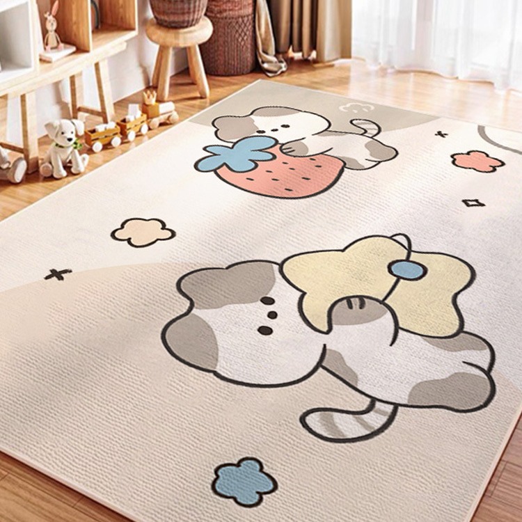 Cartoon Cute Lambskin Look Home Carpet Bedroom Bedside Runner Foot Pad Children's Room Reading Area Living Room Coffee Table Mat