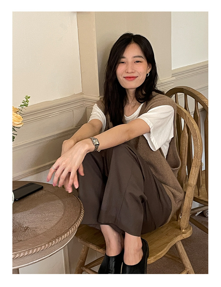木兰时髦复古小马甲开衫女2023春季新款韩版简约针织上衣女 21507详情26
