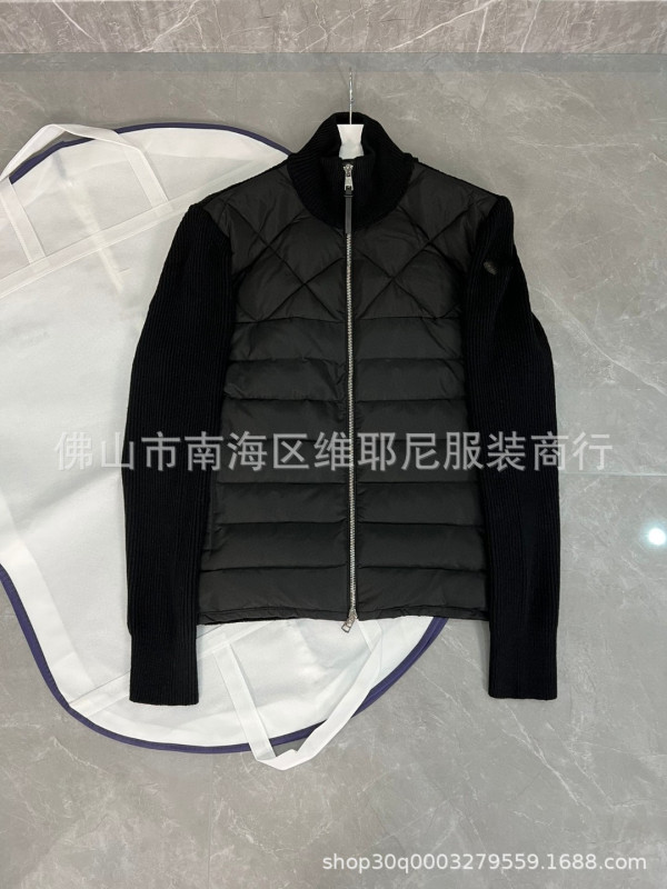 正确版 NFC芯片 M家秋冬新款皮标针织拼接羽绒服百搭英伦潮流外套|undefined