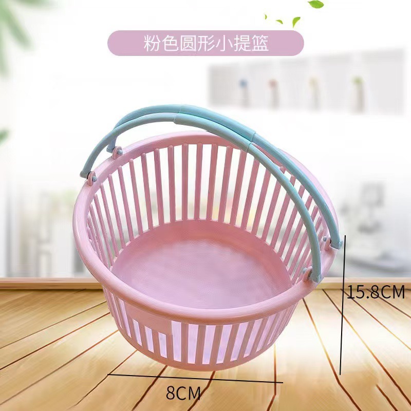 Cesta de almacenamiento portátil macarón encantadora rosa de corazón de niña pegatinas de papelería accesorios de escritorio cesta de almacenamiento