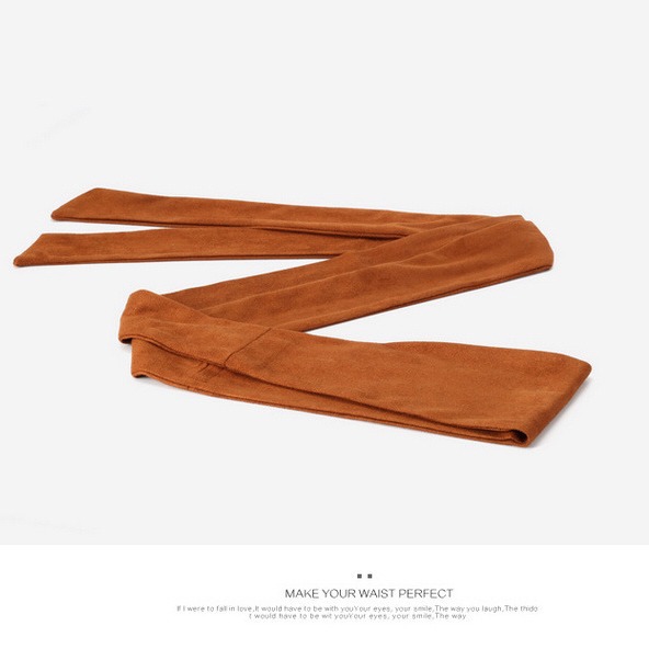 Cinturón de tela para mujer, cintura ancha, gamuza, retro, versátil, con lazo, doble lazo, suministro transfronterizo