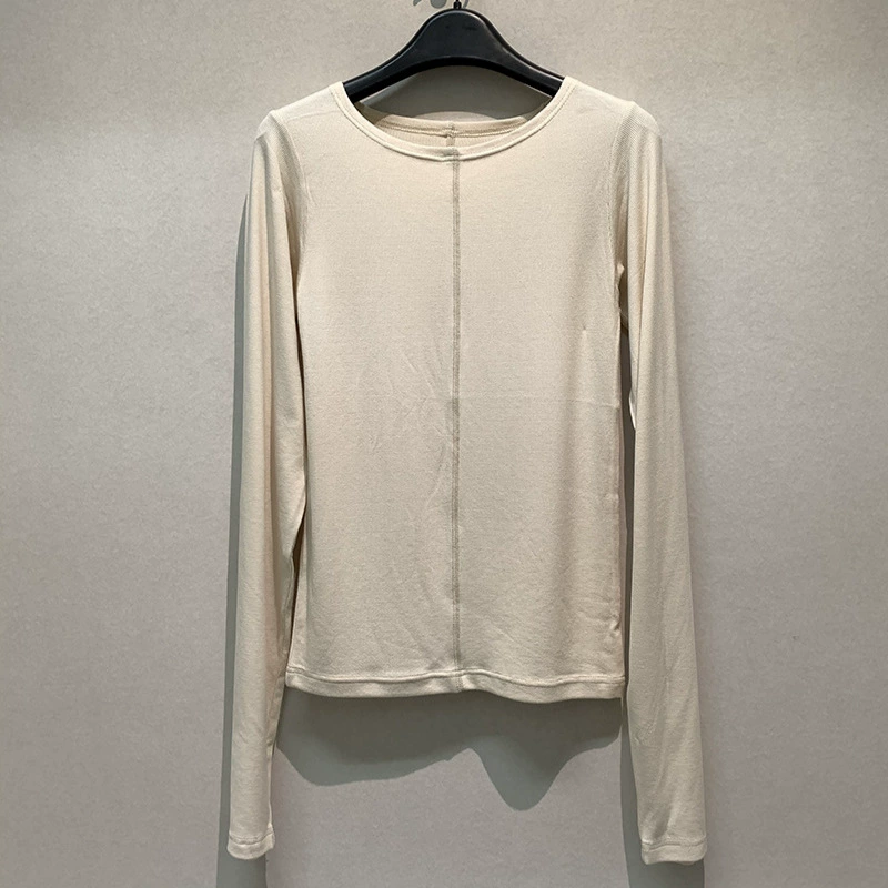 Новинка осенне-зимняя простая облегающая Базовая футболка с длинным рукавом и круглым вырезом для женщин Gaoding