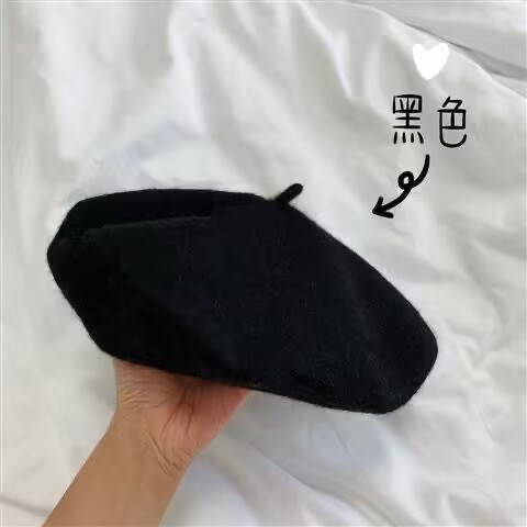秋冬ホット販売レトロベレー帽女性日本森スタイル文学ウール画家帽子ウール無地|undefined