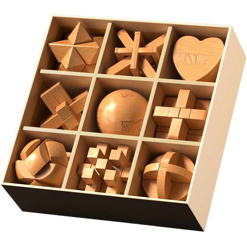 Luban Lock Kong Ming Lock conjunto completo de mortaja y mortaja Bloques de construcción Niños estudiantes de la escuela primaria más de 6 juguetes educativos 8-12 años