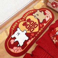 結婚喜慶地毯北歐地墊客廳臥室床邊毯吸水防滑門墊床邊地毯