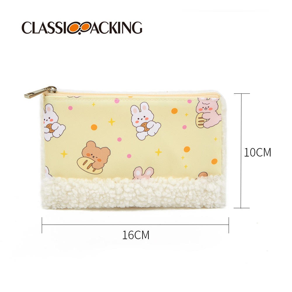 Japonés ins estilo bolsa de almacenamiento traje de gran capacidad productos cosméticos bolsa de cosméticos de tres piezas conjunto costura felpa lavado