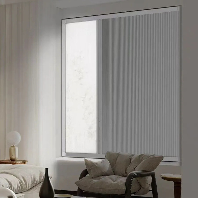 Day and Night Dual-Use Honeycomb Curtain Gauze Curtain Sunshade and Warm Bathroom Bedroom Windproof Foldableing Push-Pull Type Punch-Free Blackout