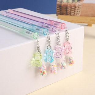 Creative Cartoon Bear Drift Bottle Pendant Erasable Gel Pen Small Fresh and Cute Pendant Signature Pen Student Stationery