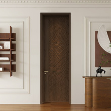 宋氏美学古中国风鱼鳞风格实木复合胡桃木门隔音卧室门