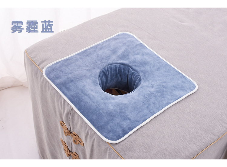 批發美容院帶洞趴巾推拿按摩床頭巾帶洞簾墊臉鋪床巾吸水柔軟大毛