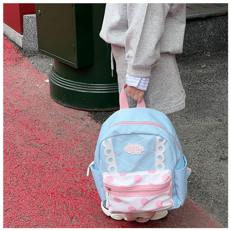 Waterproof Anti-theft Polka Dots Lace School Kids Backpack display picture 15