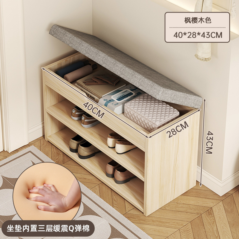 [Dimagen principal * Doble capa de tapa de tela de madera 40CM + cojín de tela gris