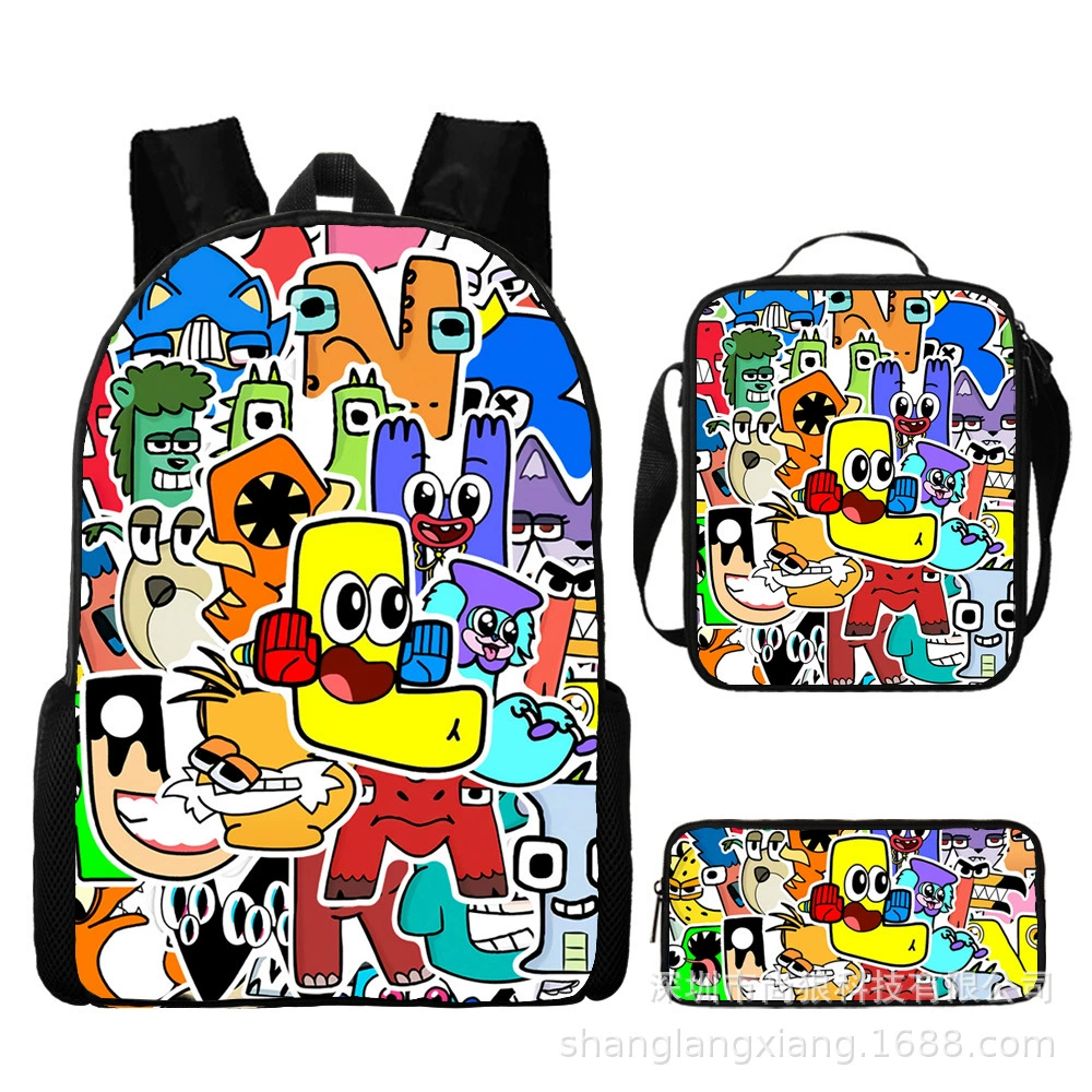 Amazon Backpack Letter Legend Cartoon Digital Printing Primary and Middle School Bag Alphabet Lore shoulder bag