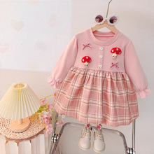 【代发】女童连衣裙秋季新款小女孩周岁礼服公主裙中小童时髦假两