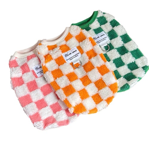 Autumn new ins style plush warm pet dog and cat clothes Teddy Bichon VIP traction vest