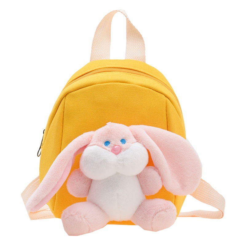 New Children's Bag Kindergarten Bag Mini Cute Girl's Canvas Bag Cartoon Rabbit Doll Shoulder Bag