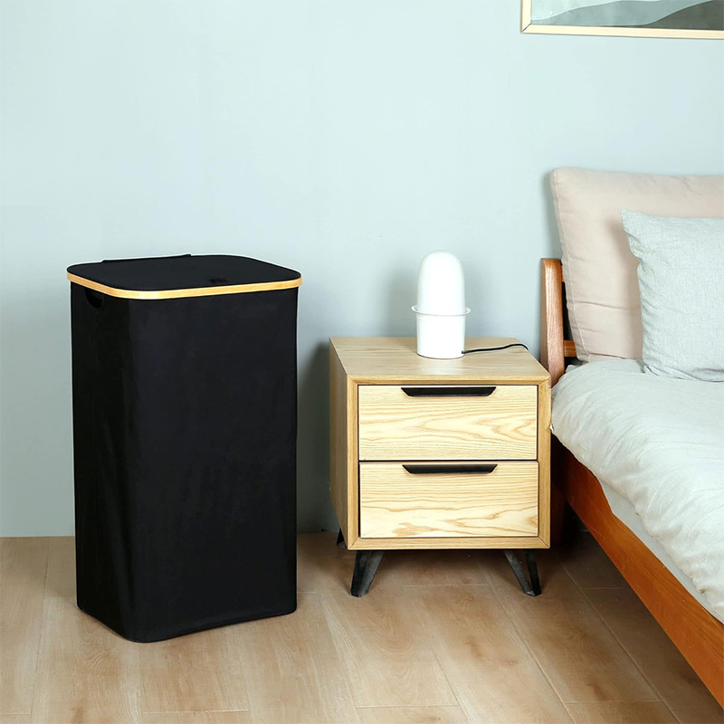 Cesta de ropa sucia plegable transfronteriza de tela con tapa, cesta de almacenamiento multifuncional, cesta de almacenamiento para baño, cesta de lavandería para baño