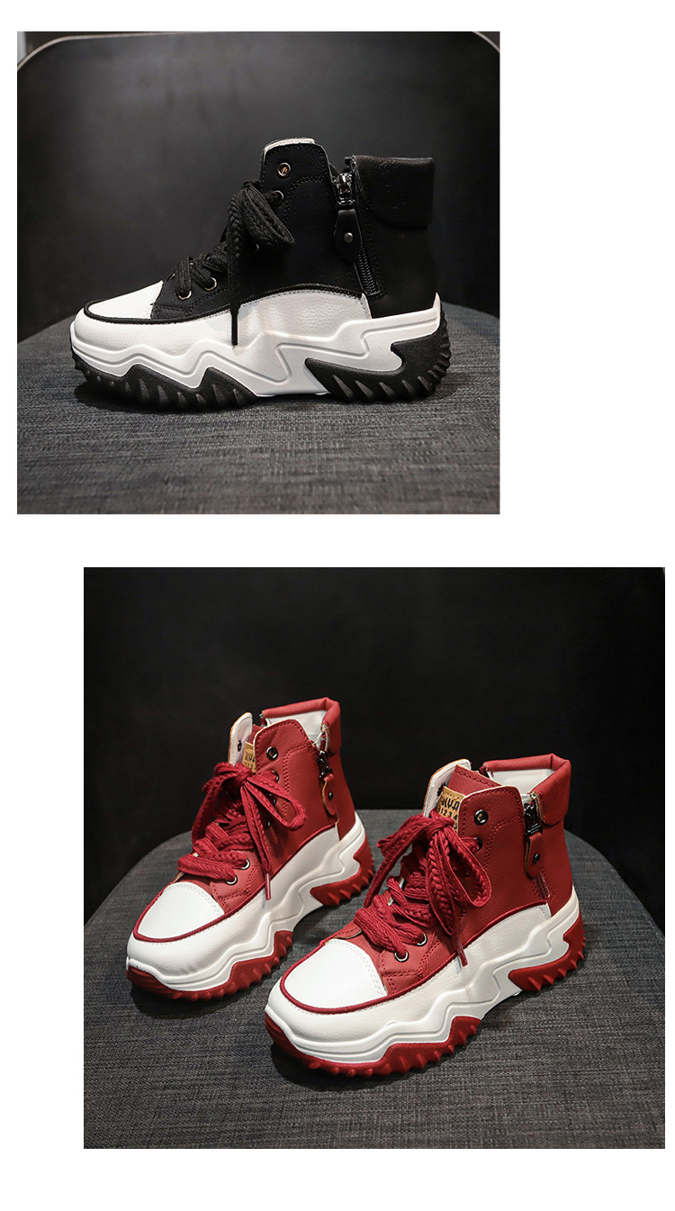 Korean style new dad shoes for women Women Sneakers Thick bottom front lace up sneakers for women Height increasing shoes for women_desvips.com