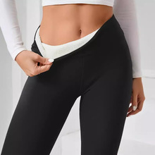 跨境爆款速卖通temu专供加绒加厚羊羔绒打底裤女秋冬高腰紧身保暖