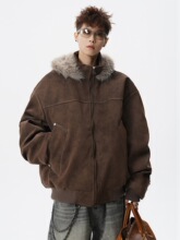 �߽�vintage��ɫë�IƤ�޷�������Ů������ʽ�Շ��б�ů�Bñ����