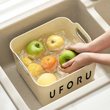 奶油风厨房沥水篮洗菜篮家用客厅清洗水果篮多功能收纳轻奢带提手