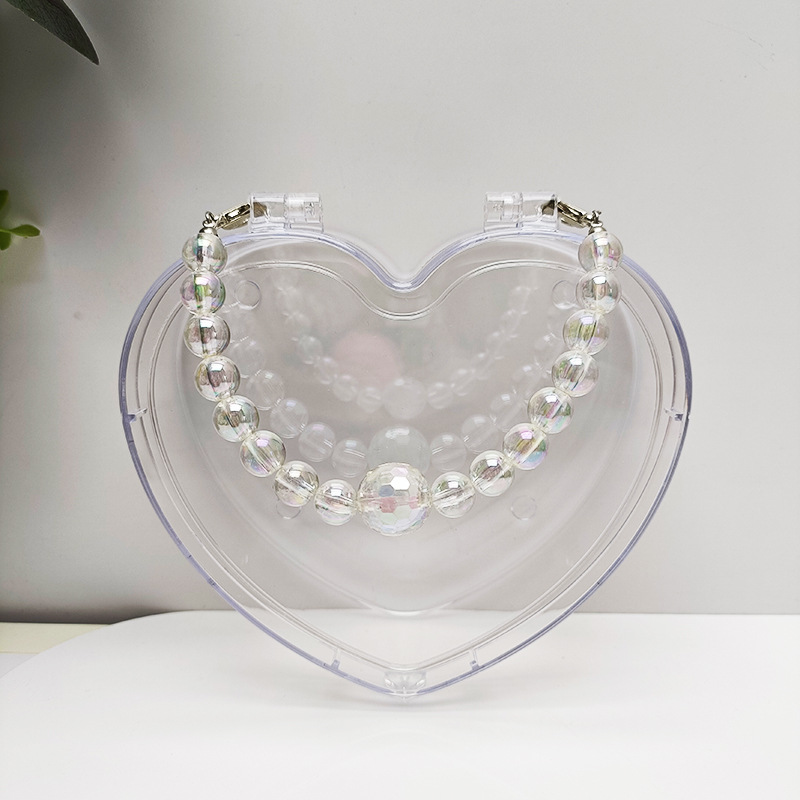 136g Weight Jewelry bag Classification Plastic Material Heart Shape, Solid Color Pattern Plastic Heart Shape Solid Color Jewelry Bag 4