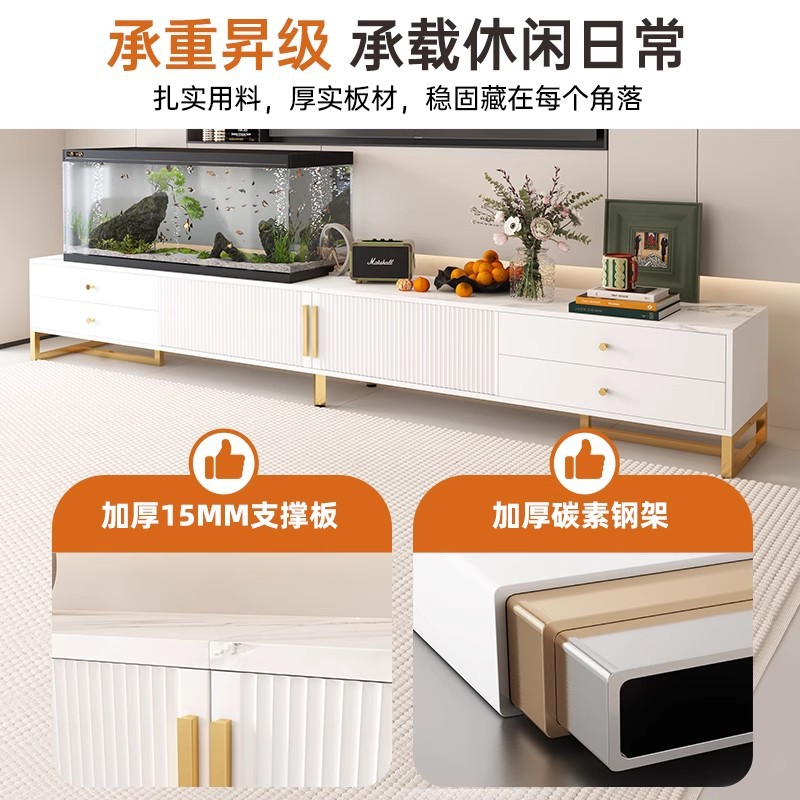 Gabinete de televisión sala de estar hogar piso pequeño tipo 2025 nuevo modelo moderno simple almacenamiento mesa de té gabinete de televisión combinación