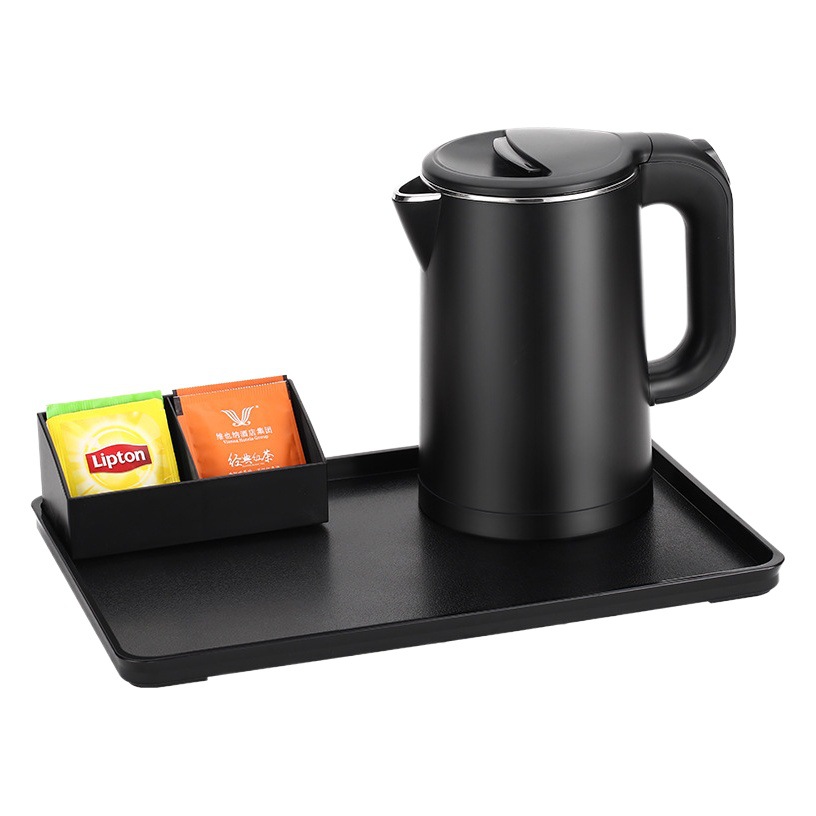 Hotel de cinco estrellas Hervidor eléctrico traje 0.8L doble capa aislamiento térmico hervidor de agua bandeja B & B Hotel Hervidor eléctrico