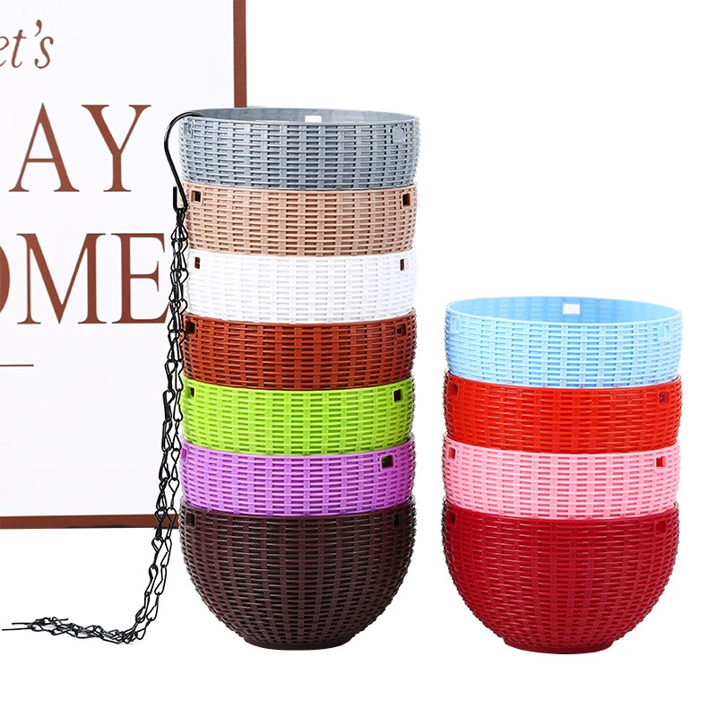 Пластиковый тканый орхидея цветочный горшок подвесная корзина подвесная настенная зеленая лилия мясистый цветок балкон утолщенная смола