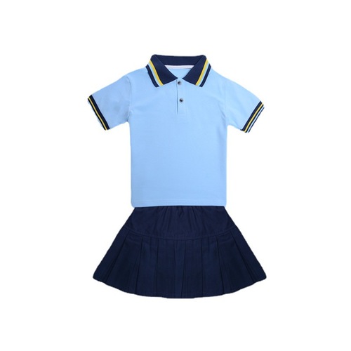 Lanyang Bei Bei School Uniform Set Primary School Summer Short Sleeve School Uniform Kindergarten Performance Clothes Junior High and High School Class Uniform