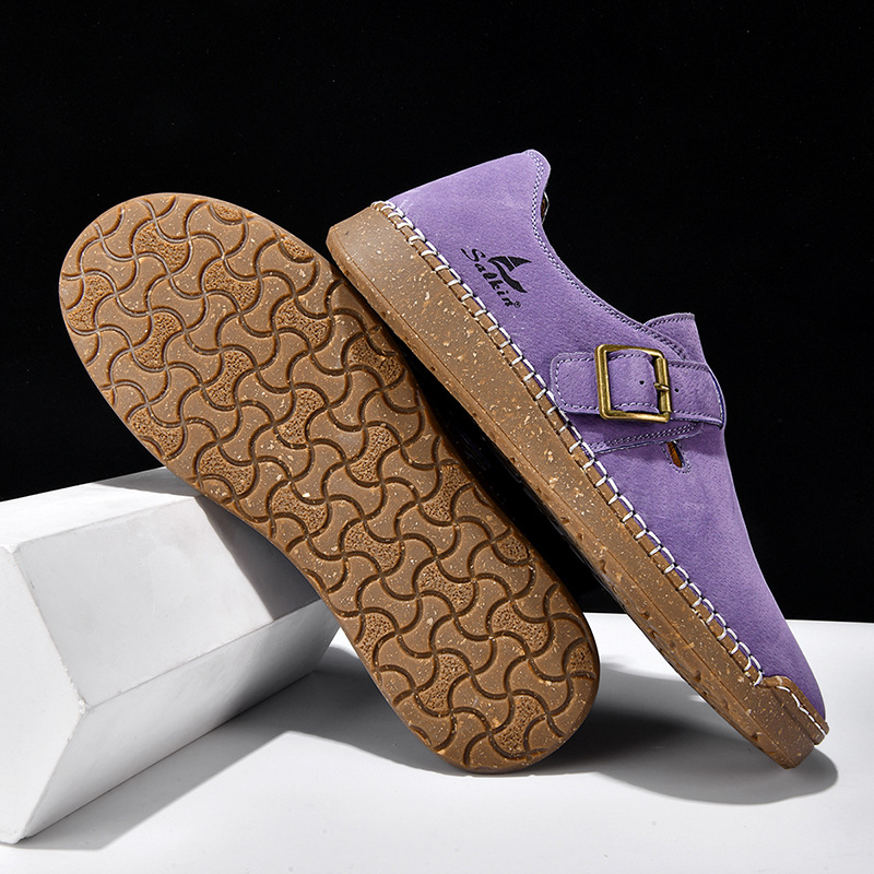 Cross-border Fashion Plus-size Hand-stitched Loafers, New Foreign Trade Flat Casual Shoes, Versatile Women's Footwear_vogvips.com