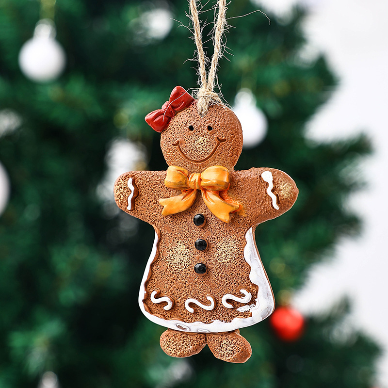 50g Weight pendant Home Textiles & Decor Type Hanging Ornaments Event & Party Supplies 1 Piece Quantity Party, Festival Occasion Resin Material Christmas Festival Gingerbread Pattern Cute Style Christmas Cute Gingerbread Resin Party Festival Hanging Ornaments 无