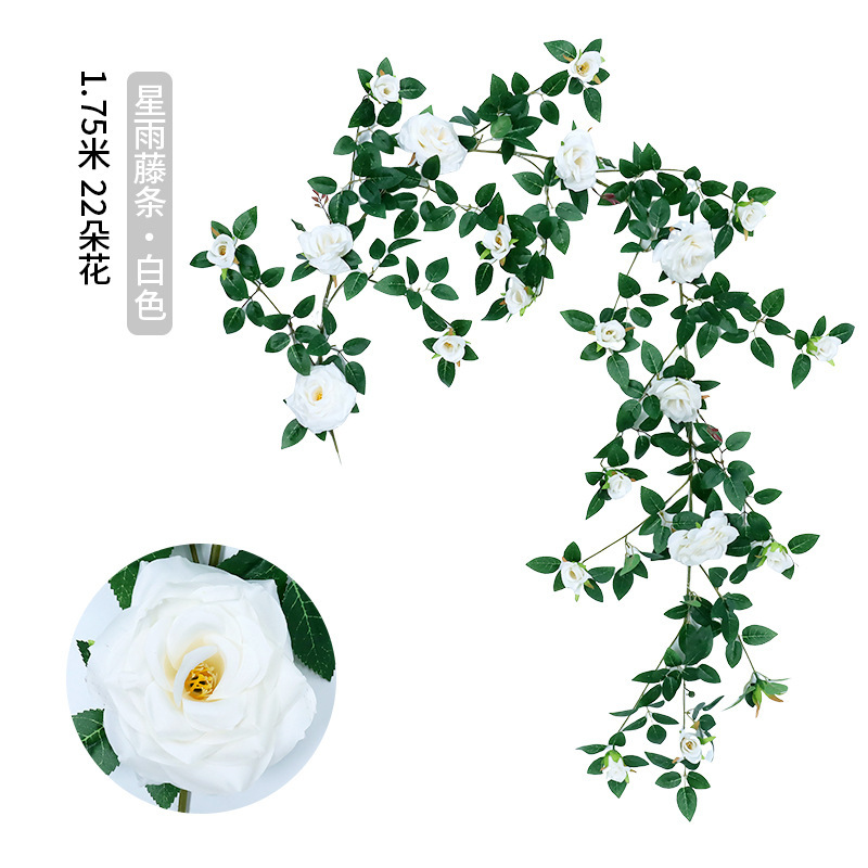 仿真玫瑰花藤花墙假花装饰花藤条空调管道遮挡店铺造景庭院装饰|undefined