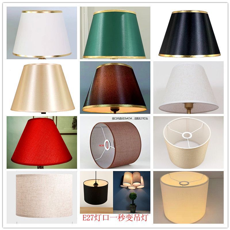 Table Lamp Shade Kd Folding Accessories E27 Cylindrical Linen Lampshade Bedside Wall Lamp Floor Lamp Shade Fabric