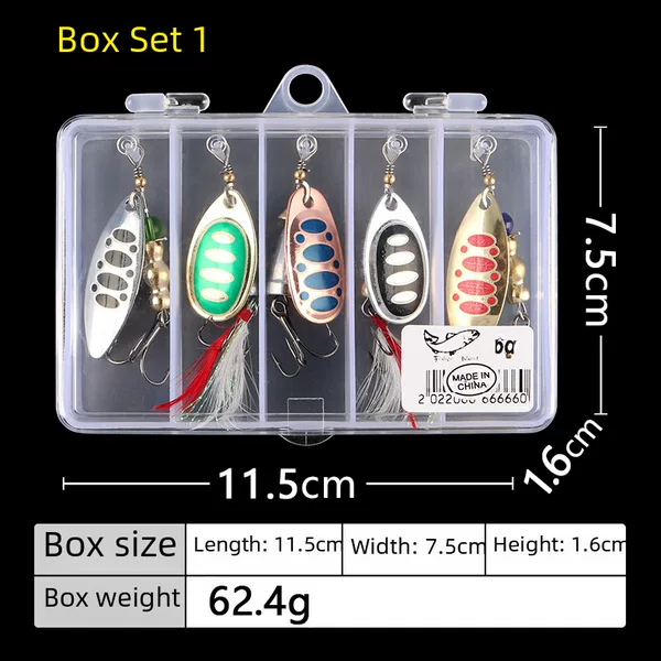Metal Composite sequins rotating boxed fake bait outdoor fishing imitation bait bait fishing gear simulation artificial bait