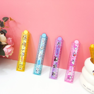 Creative Cartoon Sanrio Folding Ruler 30cm Wave Line Ruler Multifunctional Painting Scale Student Stationery