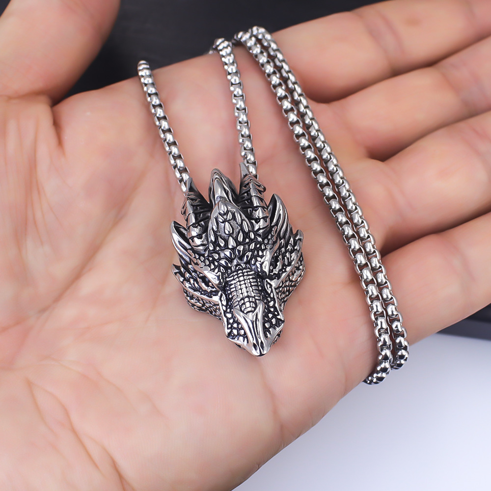 retro necklace hip-hop style stainless steel