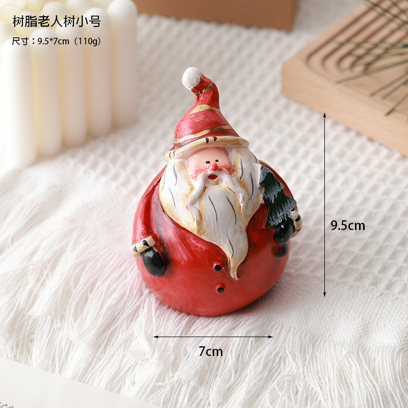 Buscando madera transfronteriza nueva decoración navideña resina muñeco de nieve decoración de escritorio retro micro paisaje diseño de props