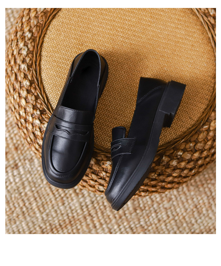 Women's Mary Jane Loafers Flat Casual British Style Leather Shoes_voghion.com