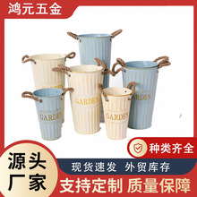 跨境北欧风醒花桶家用深水大号花店diy花筒水培鲜花铁皮桶插花筒